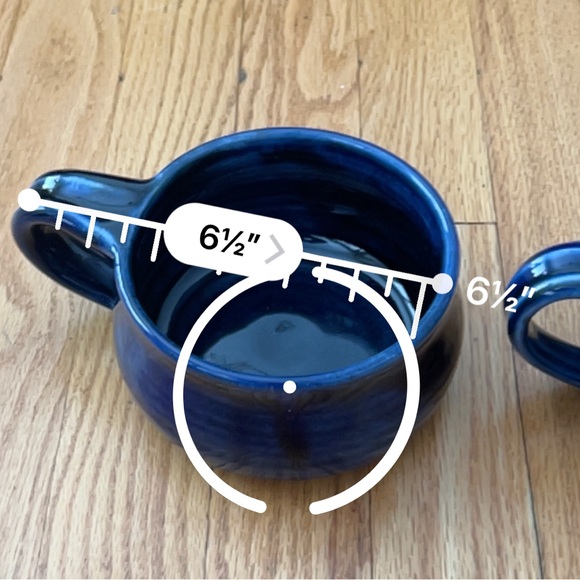 2 blue Pottery stoneware bowls